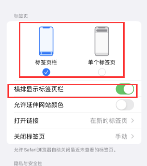 老边iPhone授权维修分享Safari浏览器如何切换标签栏位置 